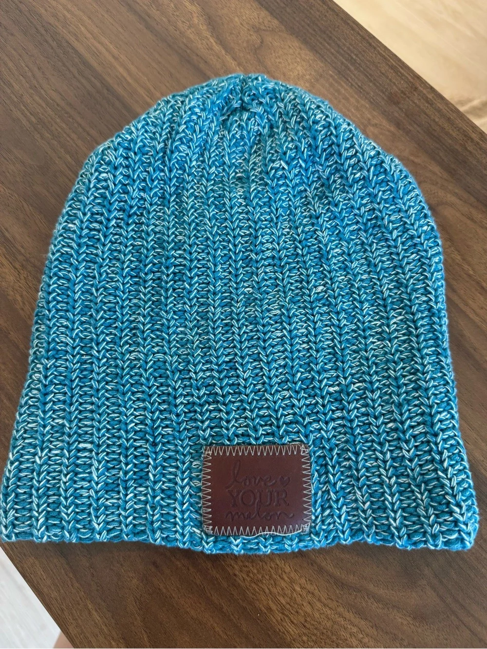 Love Your Melon Teal Blue Marled Knit Beanie